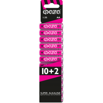 Алкалиновые элементы питания JAZZWAY ФАZА LR 6 Super Alkaline SBL-10+2