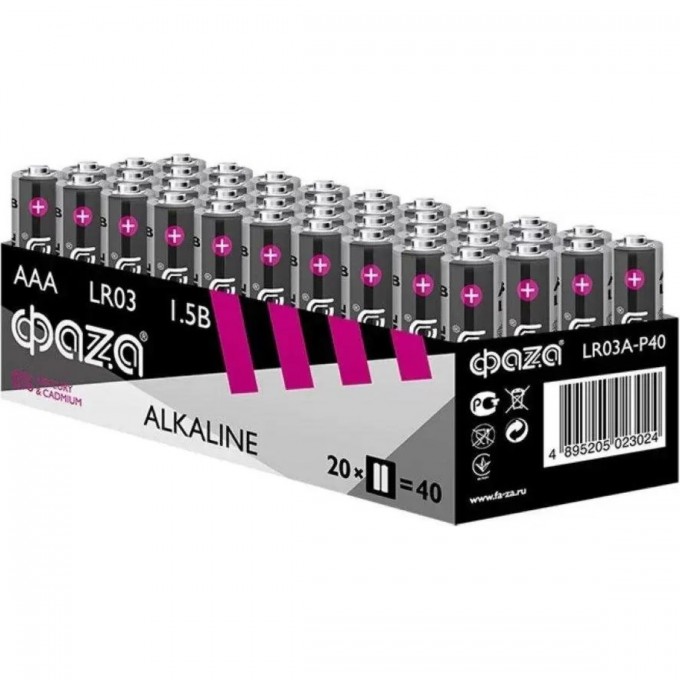 Элемент питания JAZZWAY LR03 (AAA) алкалиновая уп. 40 шт. Alkaline Pack-40 5023024 Элемент питания JAZZWAY LR03 (AAA) алкалиновая уп. 40 шт. Alkaline Pack-40 5023024