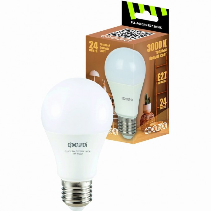 Лампа JAZZWAY ФАZА FLL- A60 24w E27 3000K 230/50 5038448