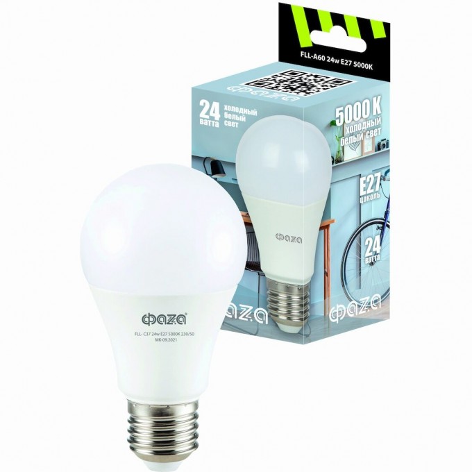 Лампа JAZZWAY ФАZА FLL- A60 24w E27 5000K 230/50 5038479