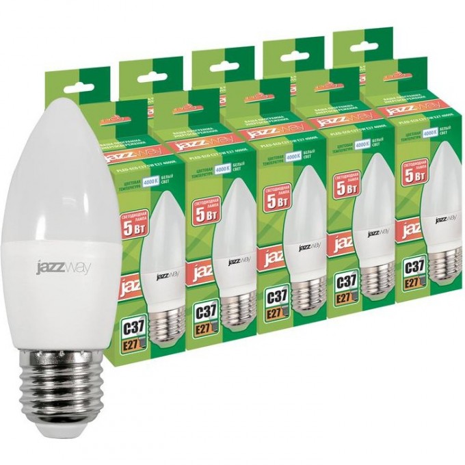 Лампа светодиодная JAZZWAY PLED-ECO 5Вт C37 4000К E27 230В 50Гц 10шт. 2856609 Лампа светодиодная JAZZWAY PLED-ECO 5Вт C37 4000К E27 230В 50Гц 10шт. 2856609