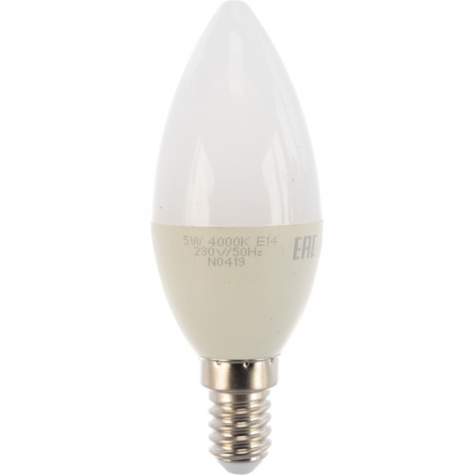 Лампа светодиодная JAZZWAY PLED-ECO-C37 5W E14 4000K 1036865A Лампа светодиодная JAZZWAY PLED-ECO-C37 5W E14 4000K 1036865A