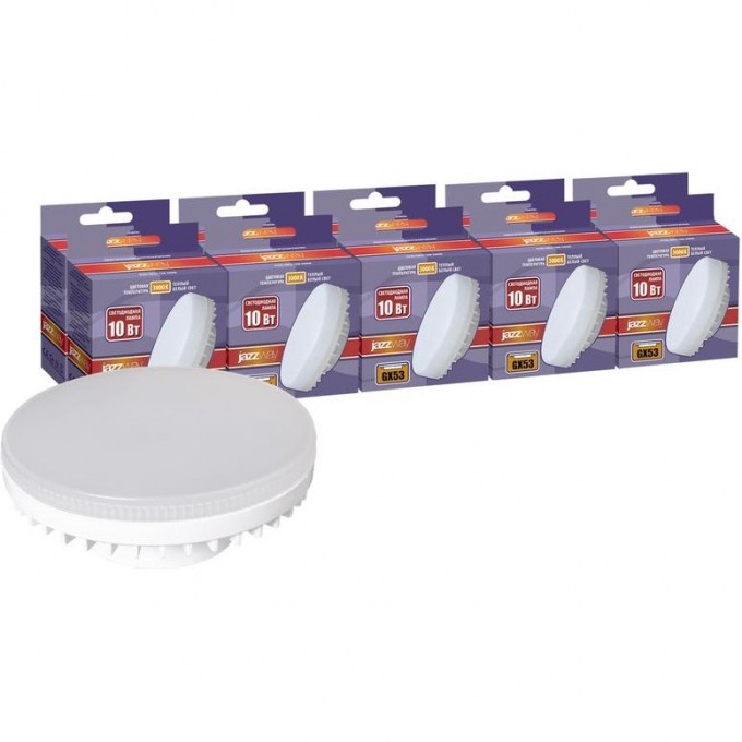Лампа светодиодная JAZZWAY PLED-GX53 10Вт 3000К GX53 800лм 230В 50Гц 10шт. 1029324 Лампа светодиодная JAZZWAY PLED-GX53 10Вт 3000К GX53 800лм 230В 50Гц 10шт. 1029324