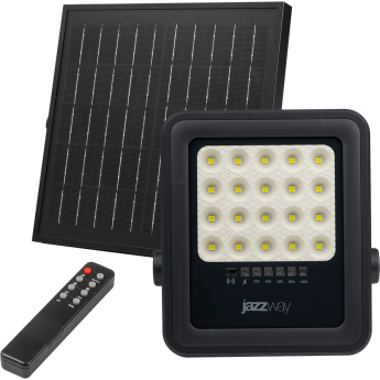 Прожектор светодиодный JAZZWAY PFL SOLAR 02 50 6500К GR IP65 ДО с солнечной панелью и пультом Pro+