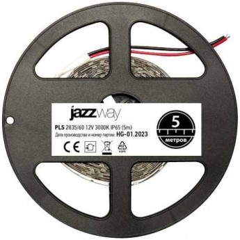 Светодиодная лента JAZZWAY PLS 2835/ 60-12V 3000K IP65 -5m (теплый белый)